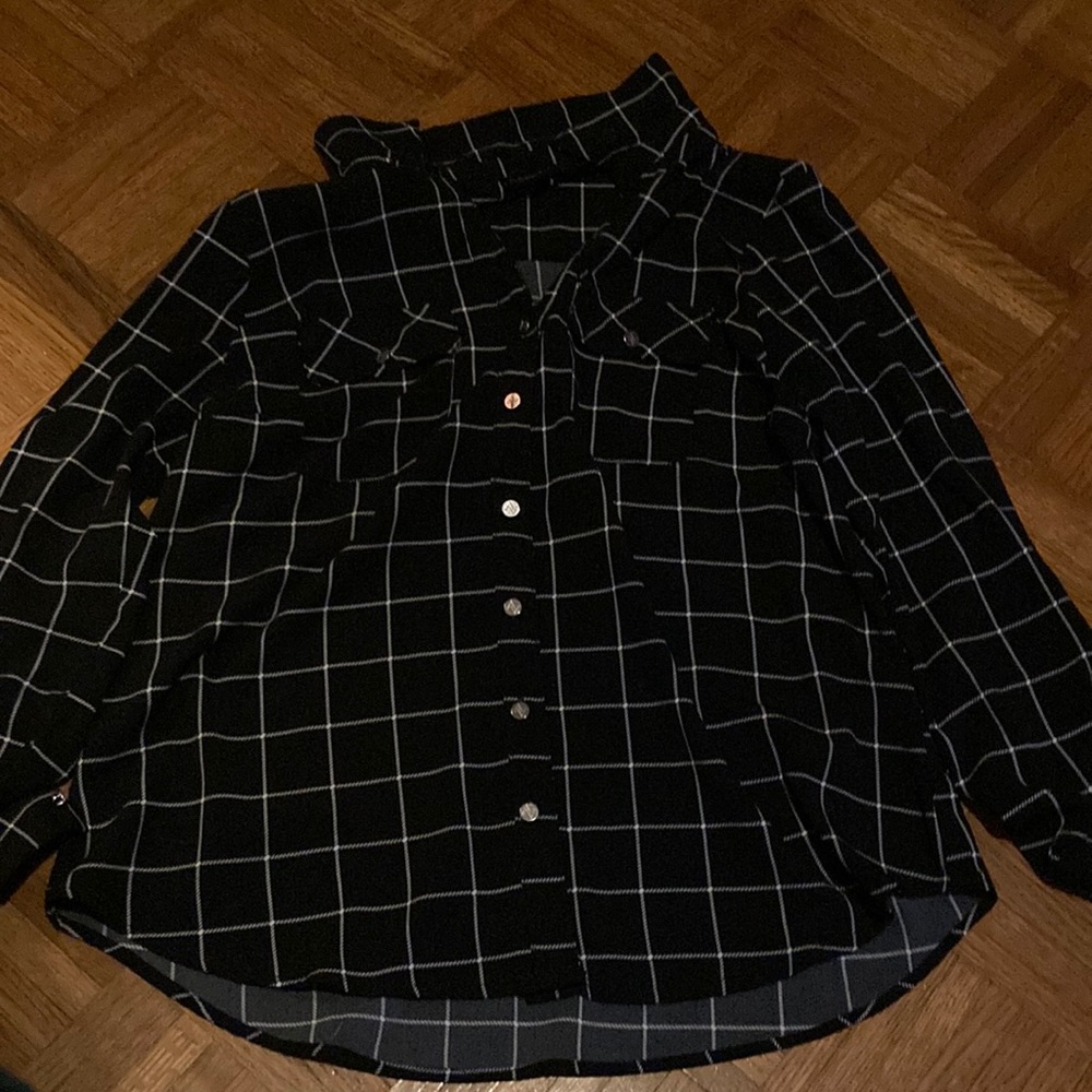 Black and White Button Down Shirt